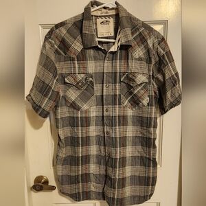 Vans Off The Wall  Multicolor Plaid Snap Front Shirt , Size L